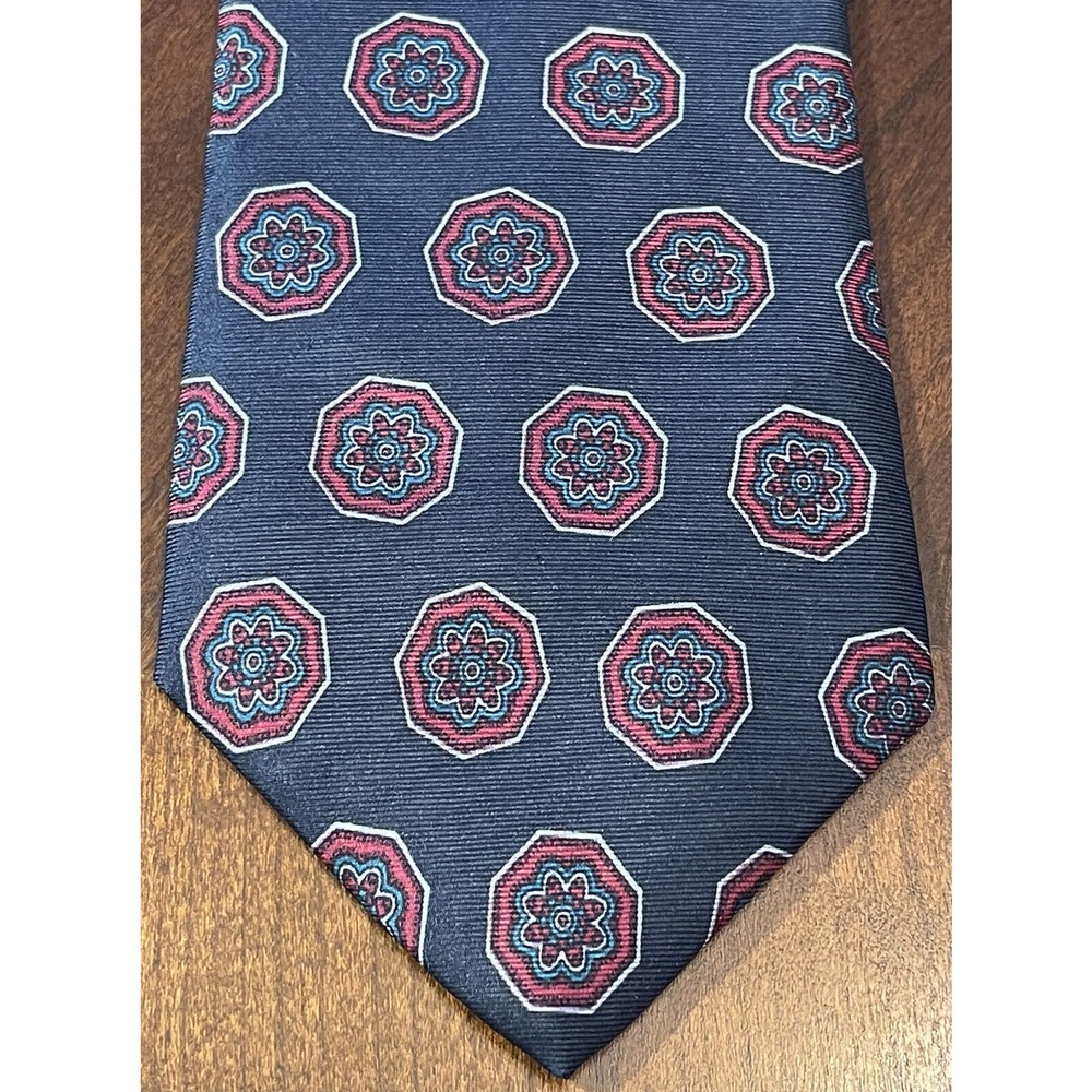Carter & Holmes Blue Red 100% Silk Men’s Neck Tie Made In Usa